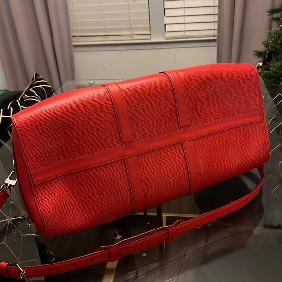 Supreme x Louis Vuitton Red Epi Leather Keepall Bandouliere duffle - Picture 7 of 7